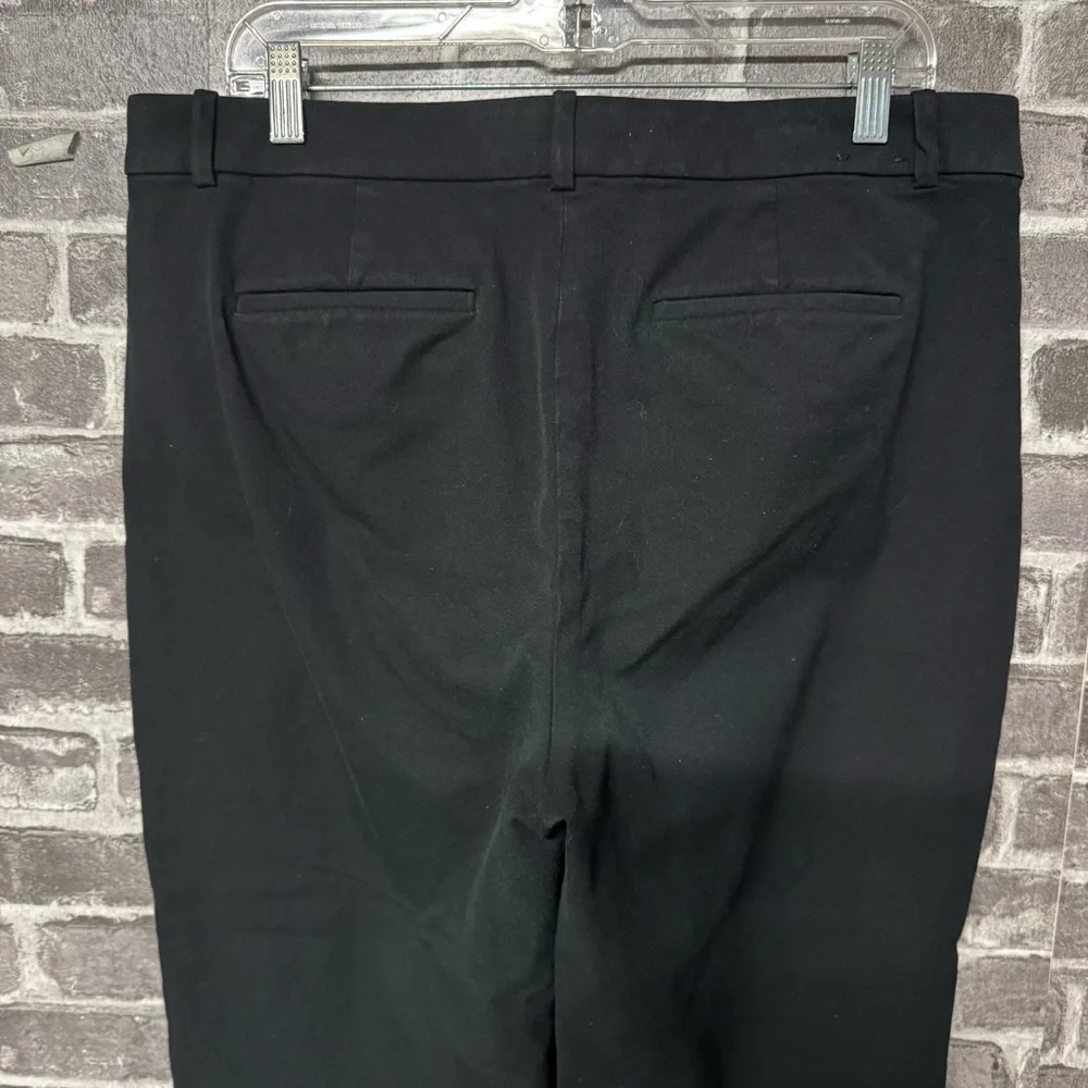 J. Crew Kallie stretch linen-blend straight-leg pant black pants